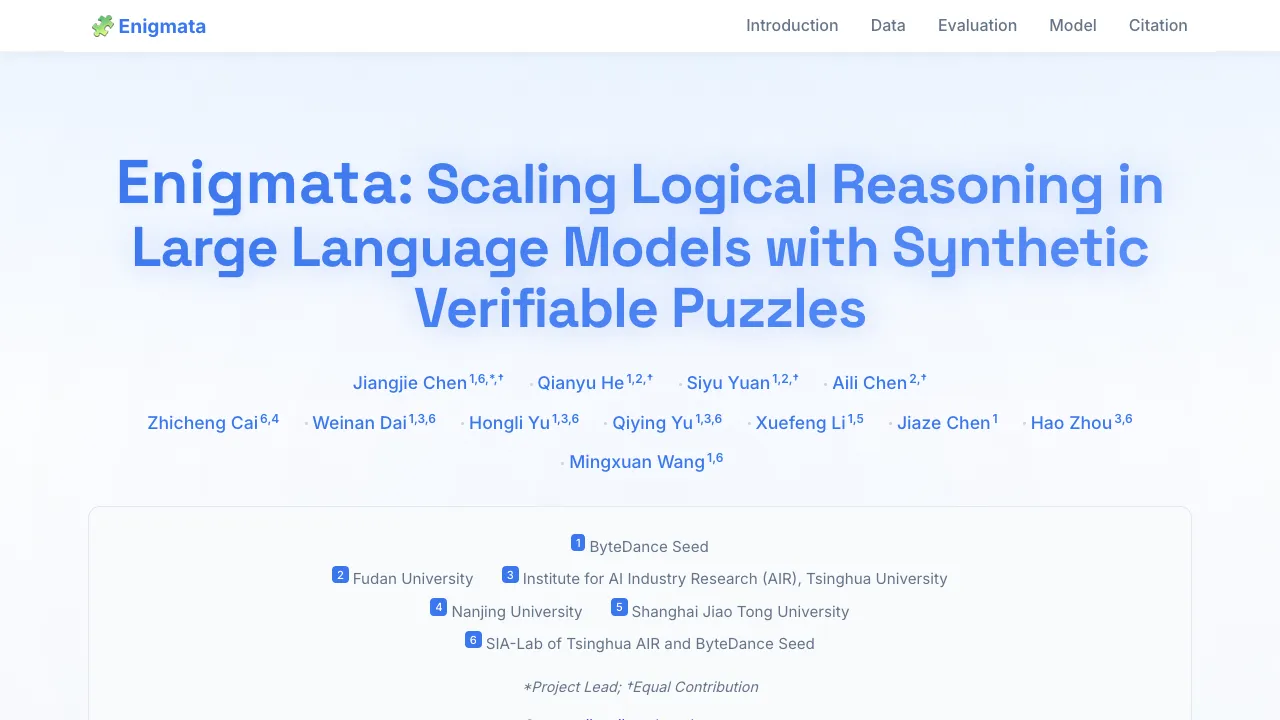 Solving the Logic Gap: How Enigmata Scales LLM Reasoning with Synthetic Puzzles
