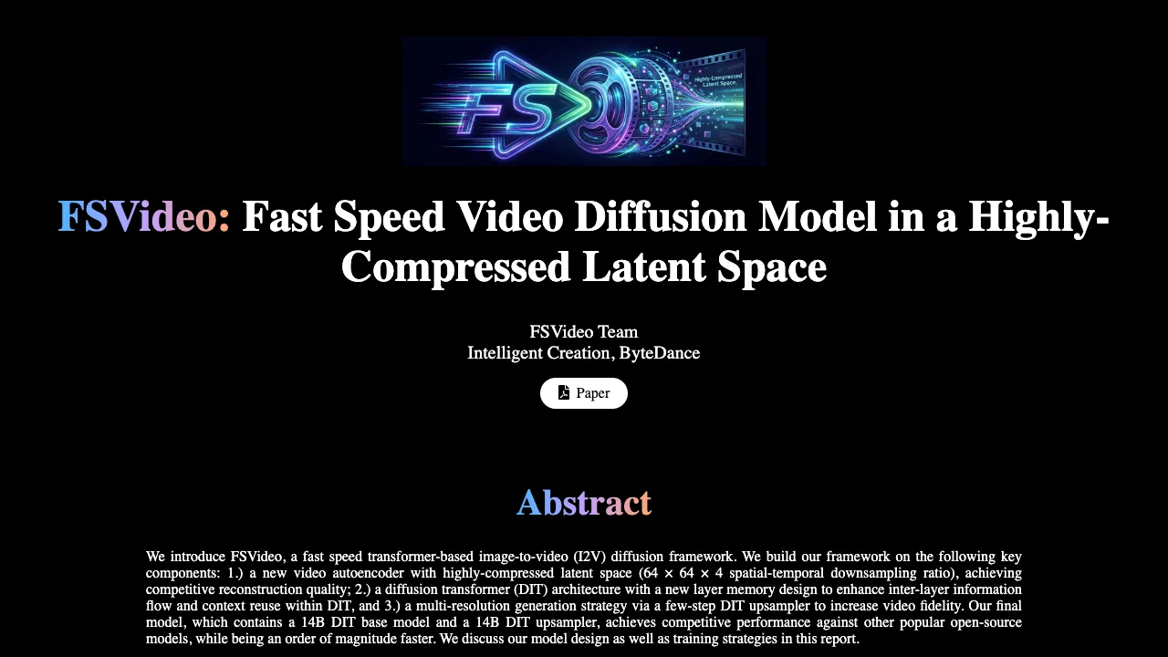 FSVideo: Fast Speed Video Diffusion Model in a Highly-Compressed Latent ...