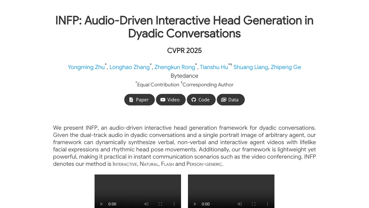 Bringing Conversations to Life: The Power of INFP Audio-Driven Head Generation