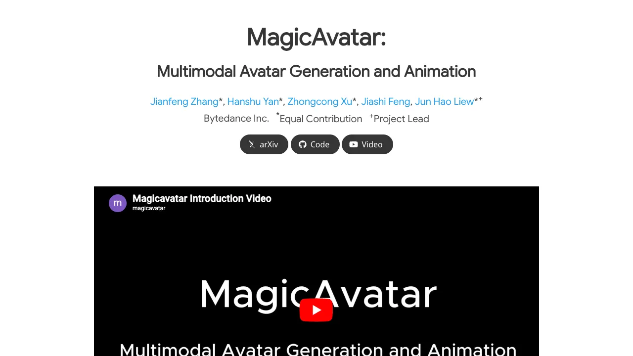 MagicAvatar: Multimodal Avatar Generation and Animation