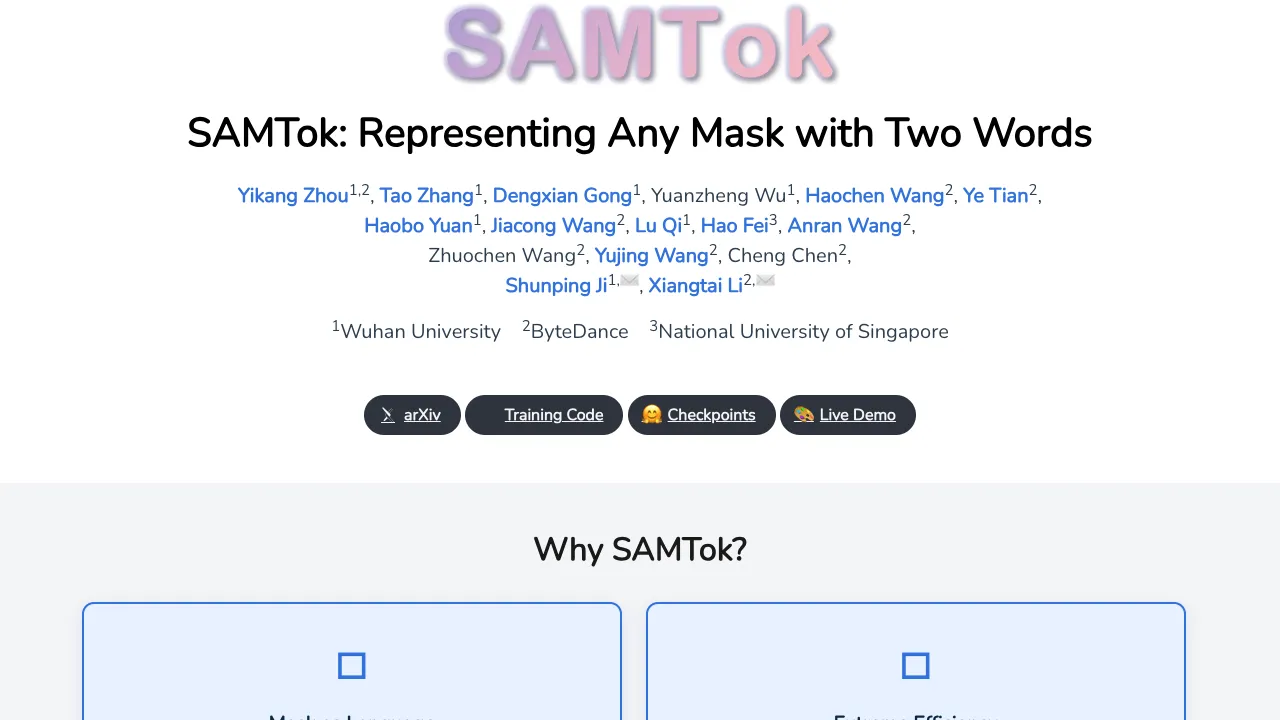SAMTok: Converting Complex Image Masks into Two Simple Words for MLLMs