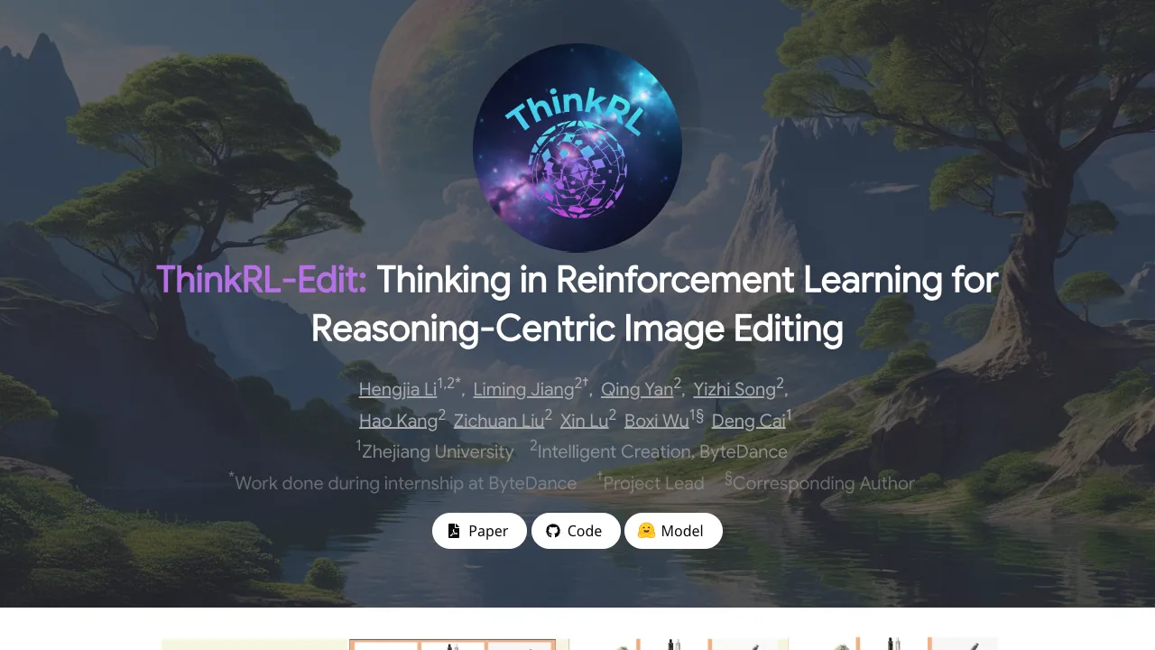 Beyond Pixels: Mastering Reasoning-Centric Image Editing with ThinkRL-Edit