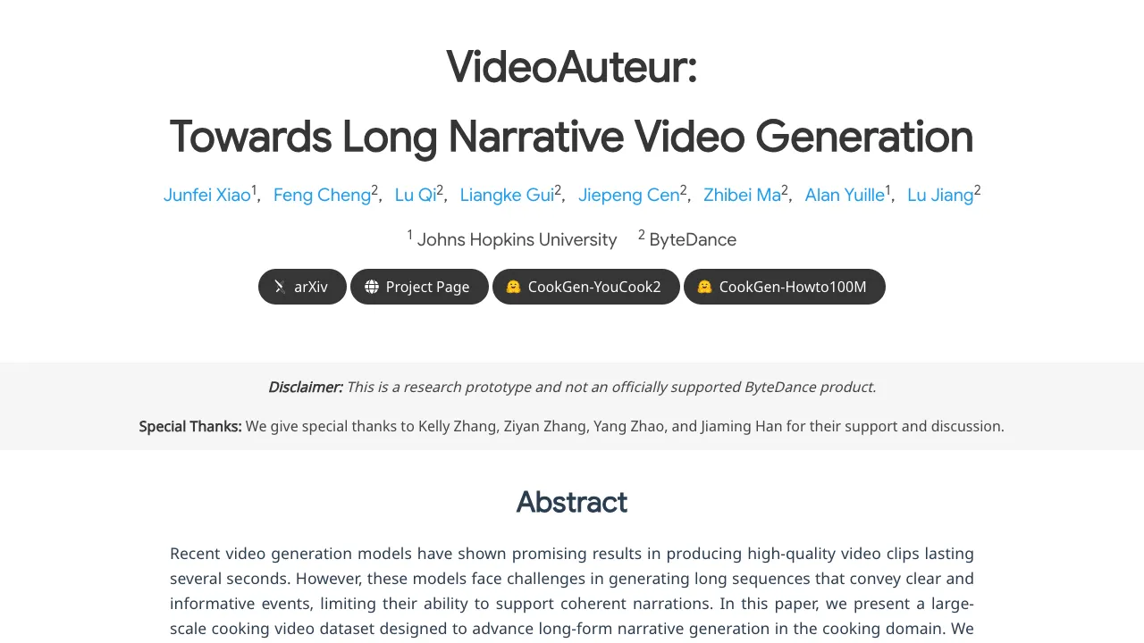 VideoAuteur: Towards Long Narrative Video Generation